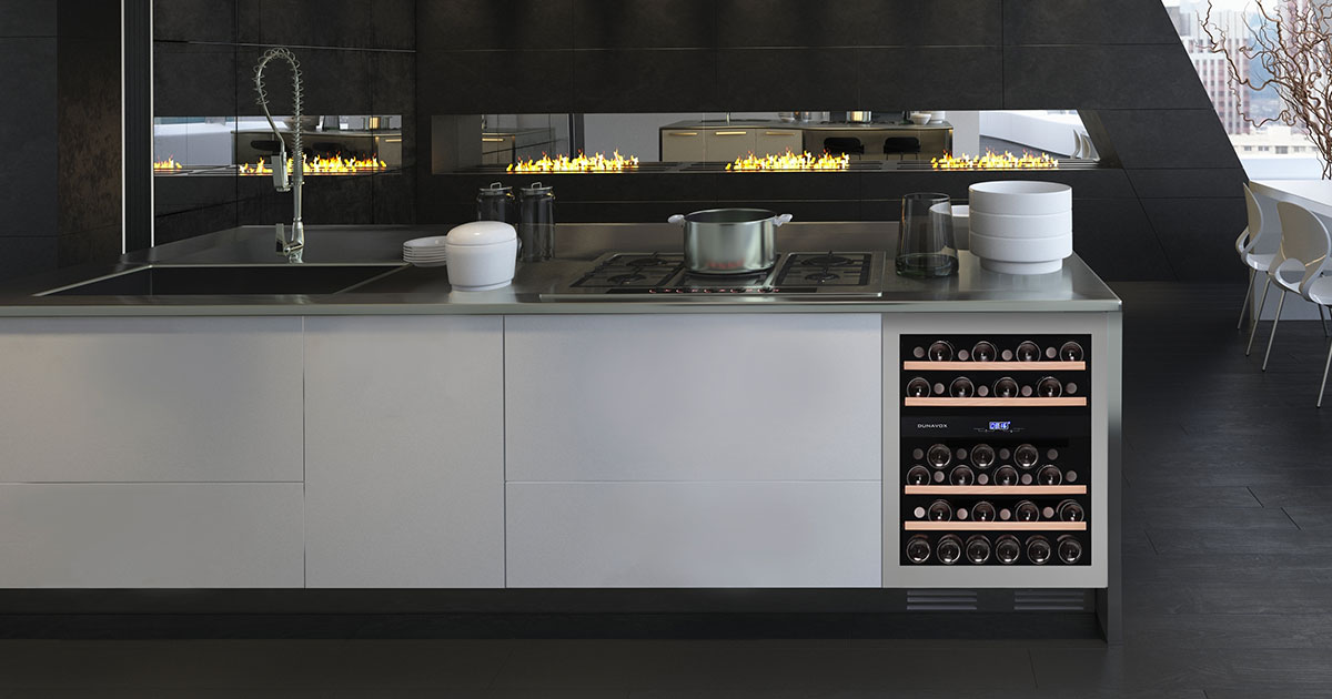 push to open wine cooler