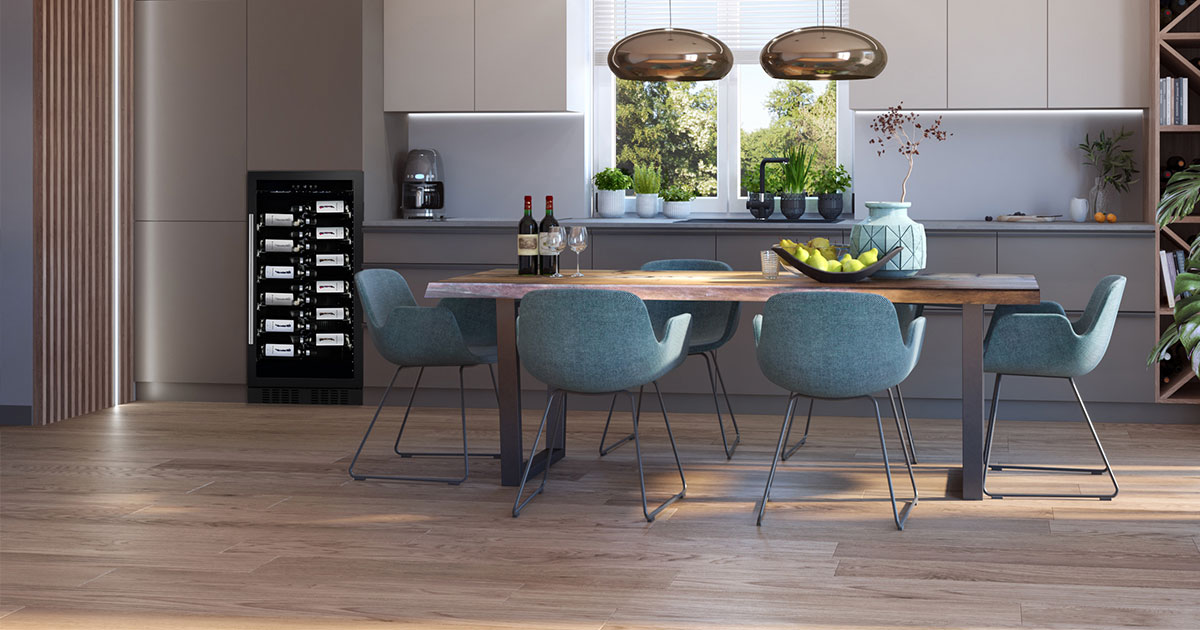 Wine cooler with lighting