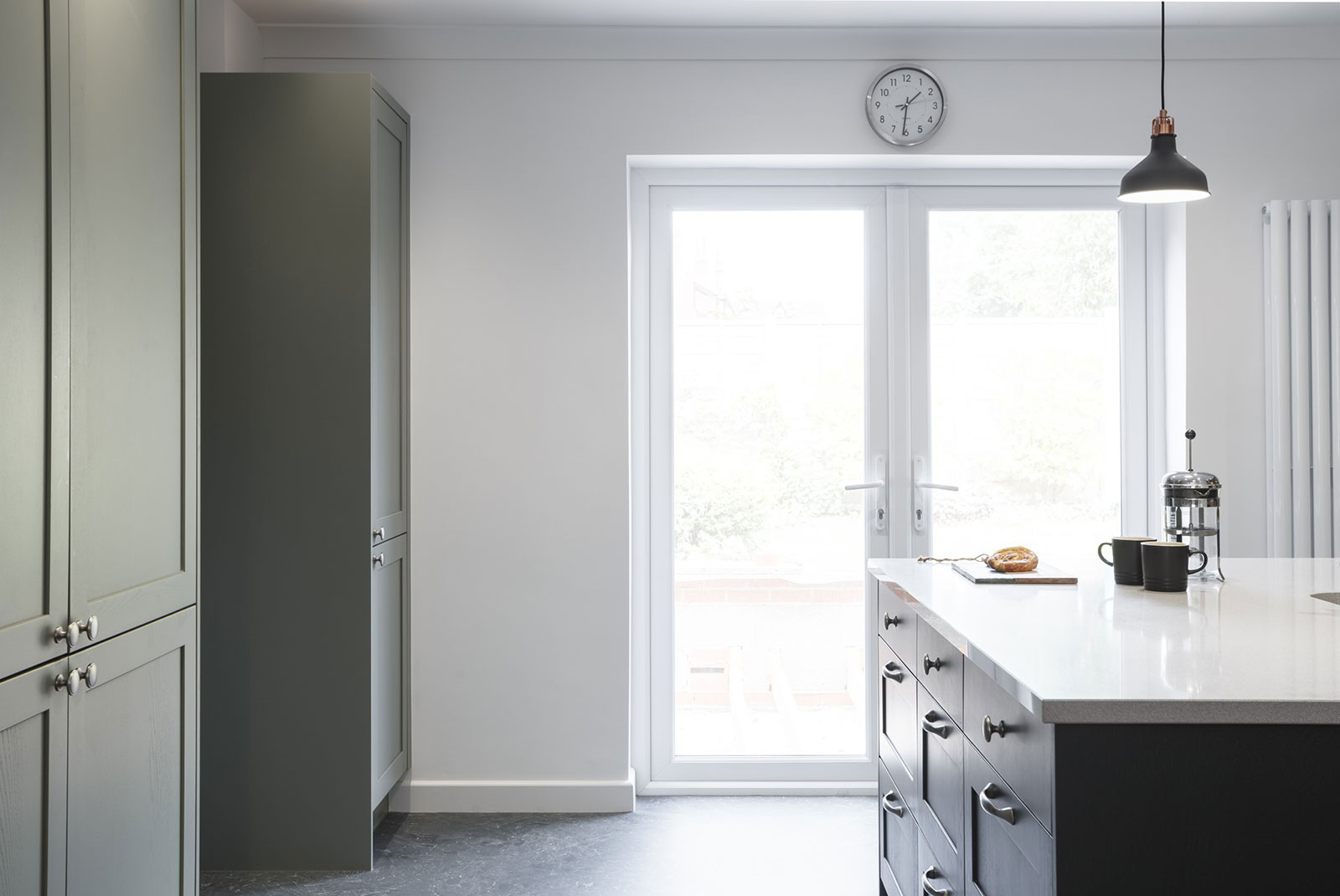 Shaker kitchen French doors