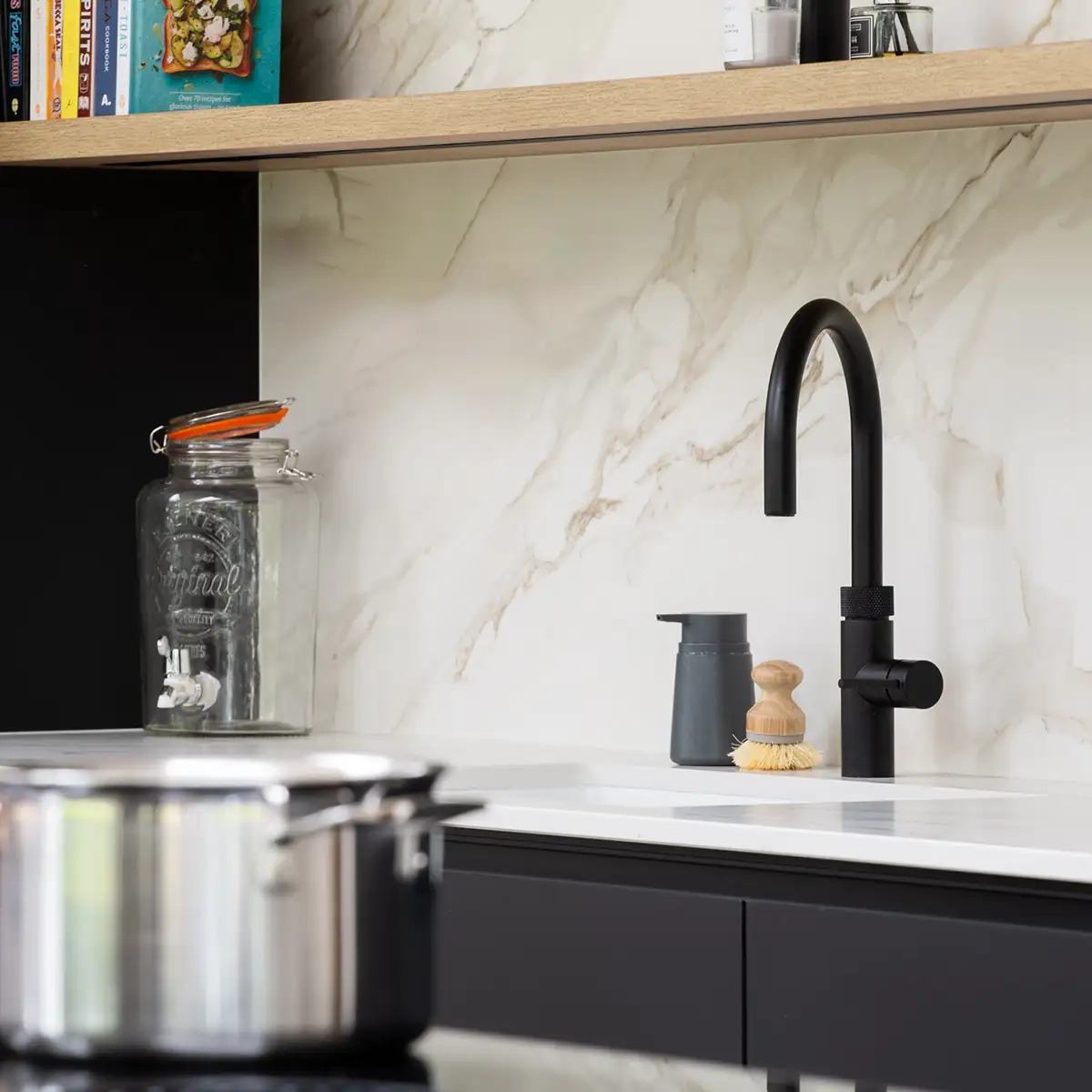 cladded kitchen walls