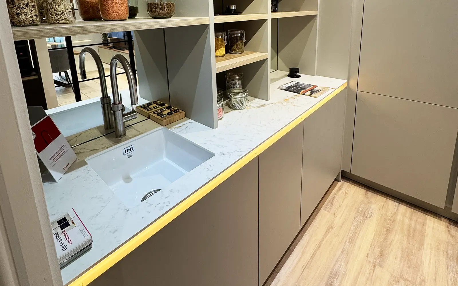 Leicht Handleless Kitchen in Olive Grey