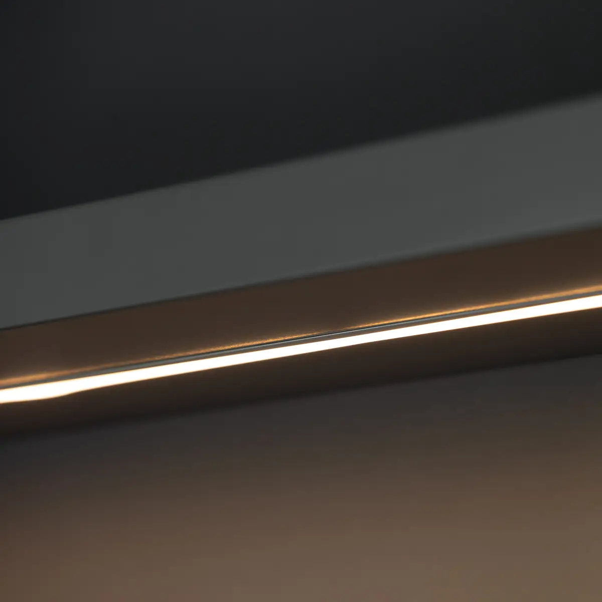 led strip lit shelving